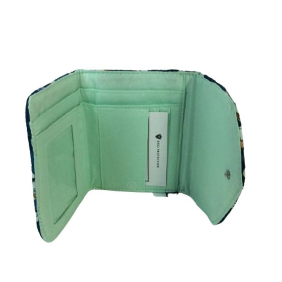 nwt Vera Bradley RFID Mini Tri-Fold Wallet Floral Bursts Blue 29019-X59 - Picture 4 of 5